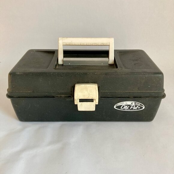 Vintage Old Pal 1040 Tackle Box Fishing Single Tray BLACK - Picture 1 of 9